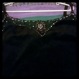 Crushed velvet spaghetti strap shirt